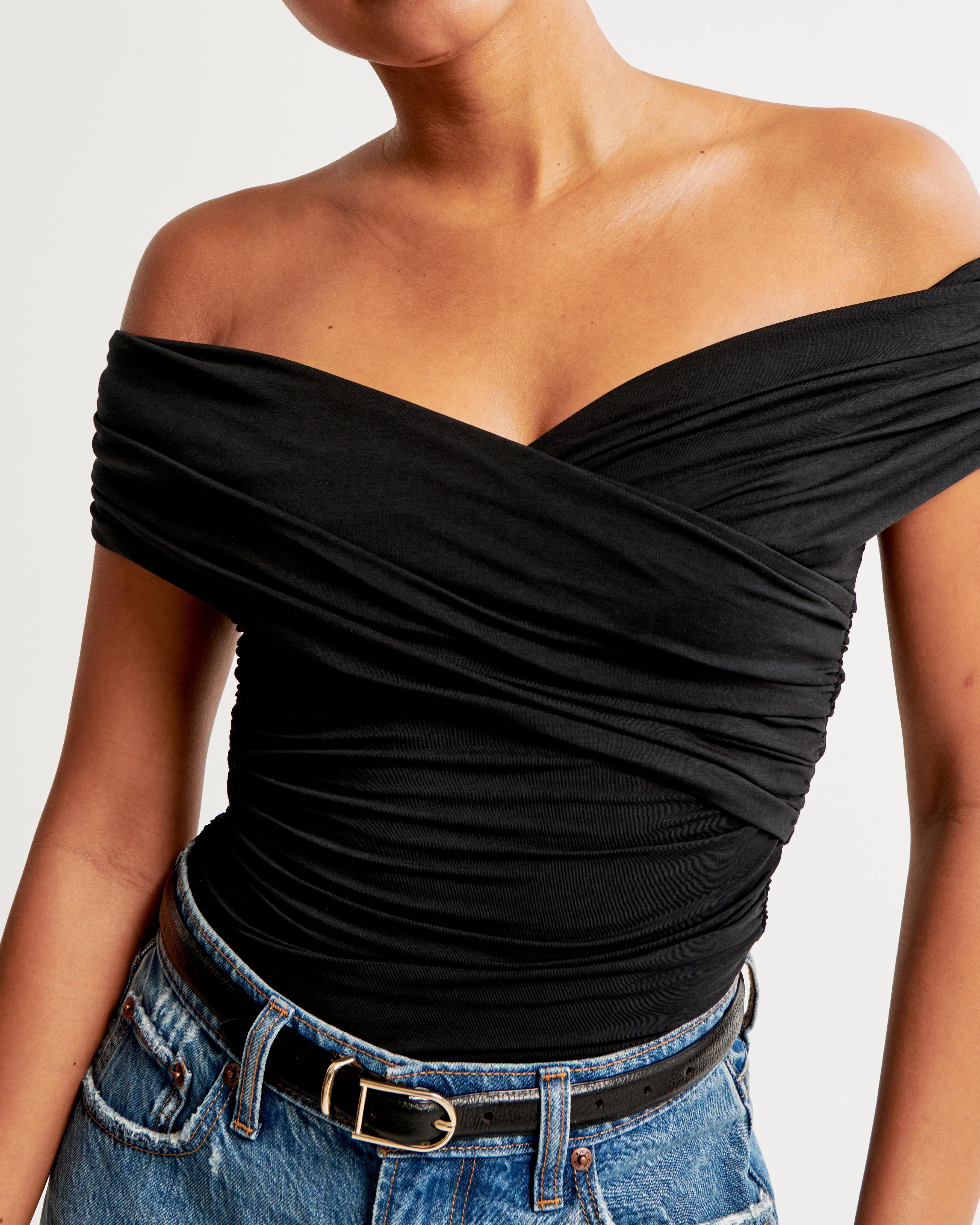 Off-The-Shoulder Ruched Wrap Top Product Image