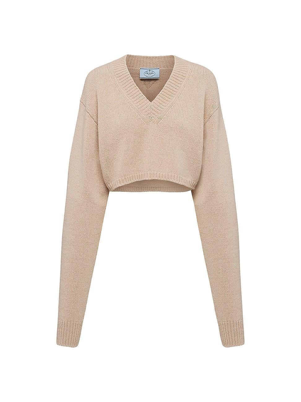 Womens Wool and Cashmere V-Neck Sweater Product Image