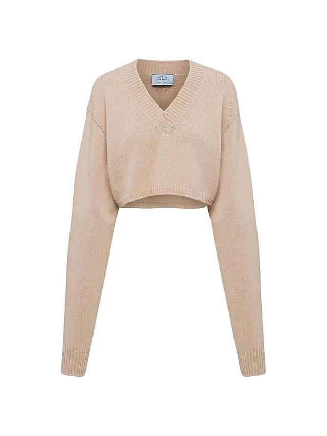 Womens Wool and Cashmere V-Neck Sweater Product Image