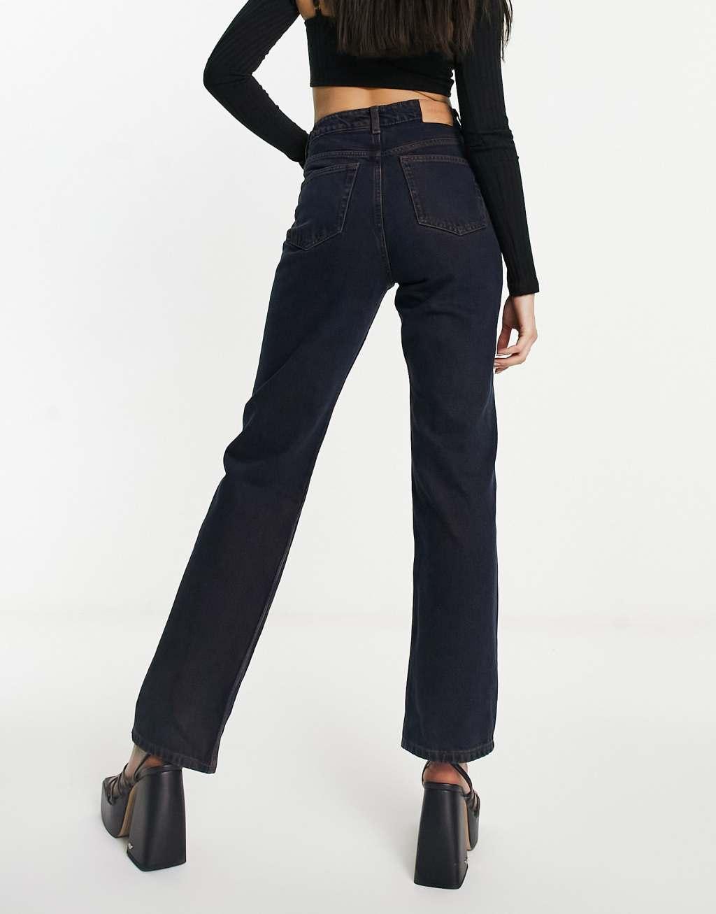 Weekday Rowe extra high waist straight leg jeans Product Image