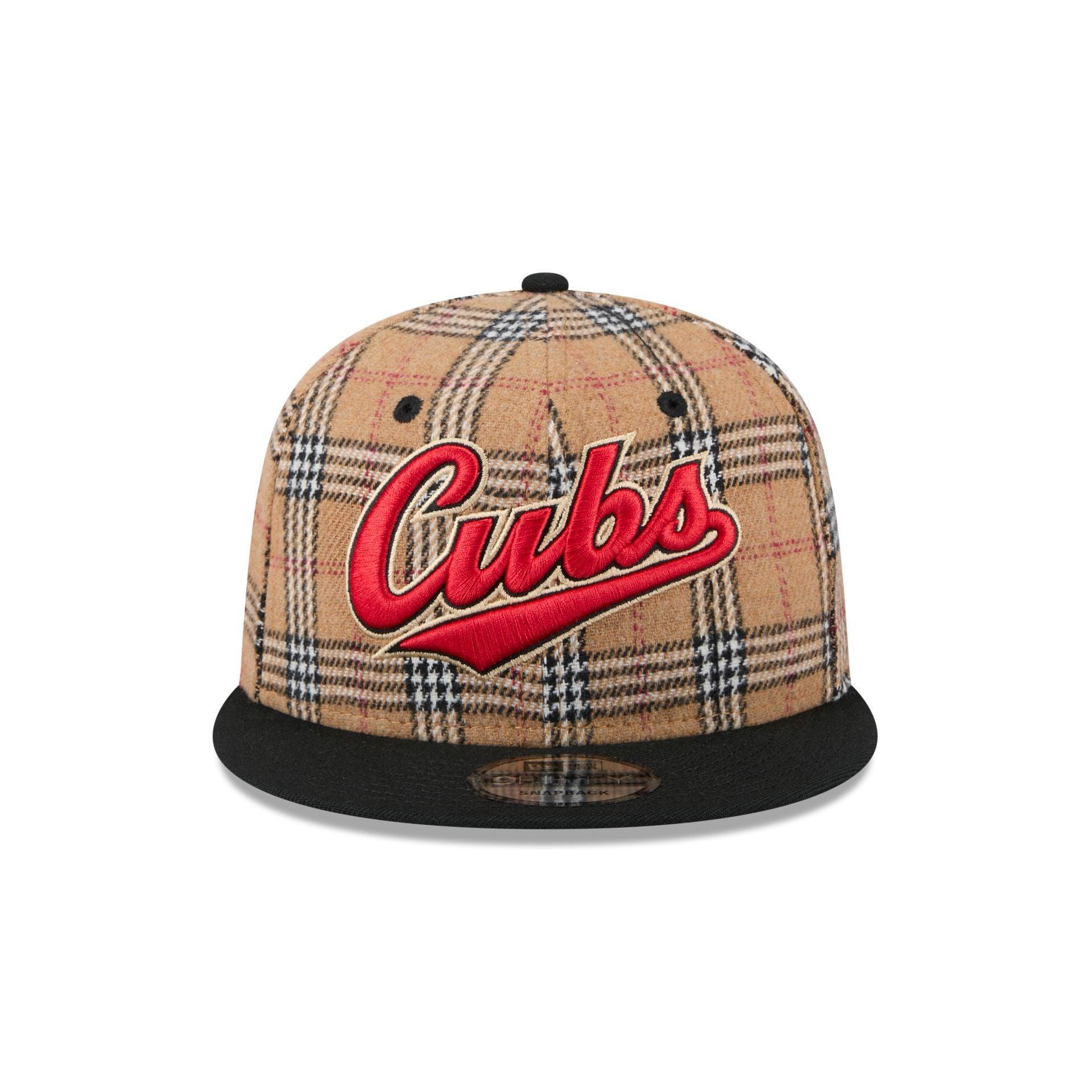 Chicago Cubs Tan Tartan 9FIFTY Snapback Hat Male Product Image