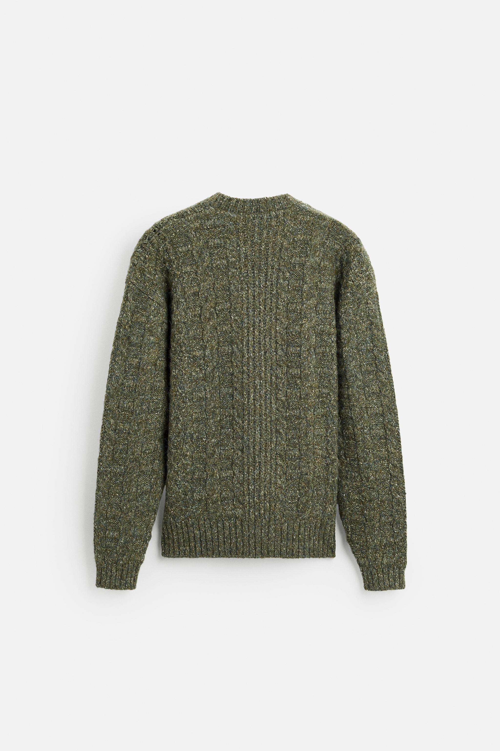 FLECKED KNIT STRUCTURED SWEATER Product Image