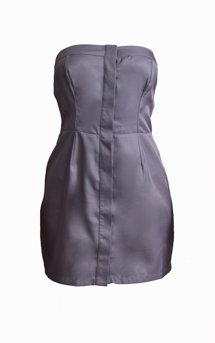 Charcoal Bandeau Pocket Detail Bodycon Dress Product Image