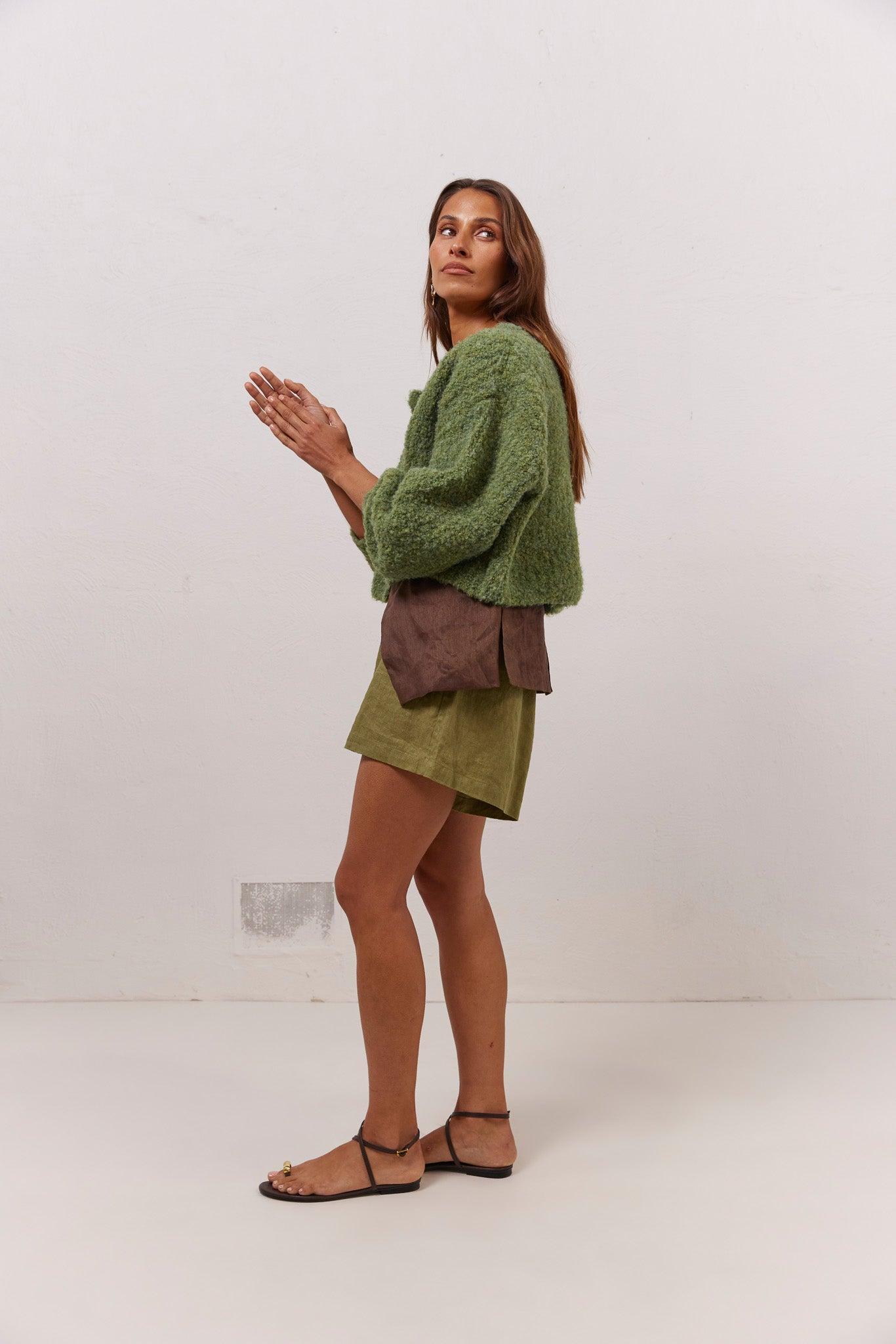 Elsie Knit Cardigan Green Product Image