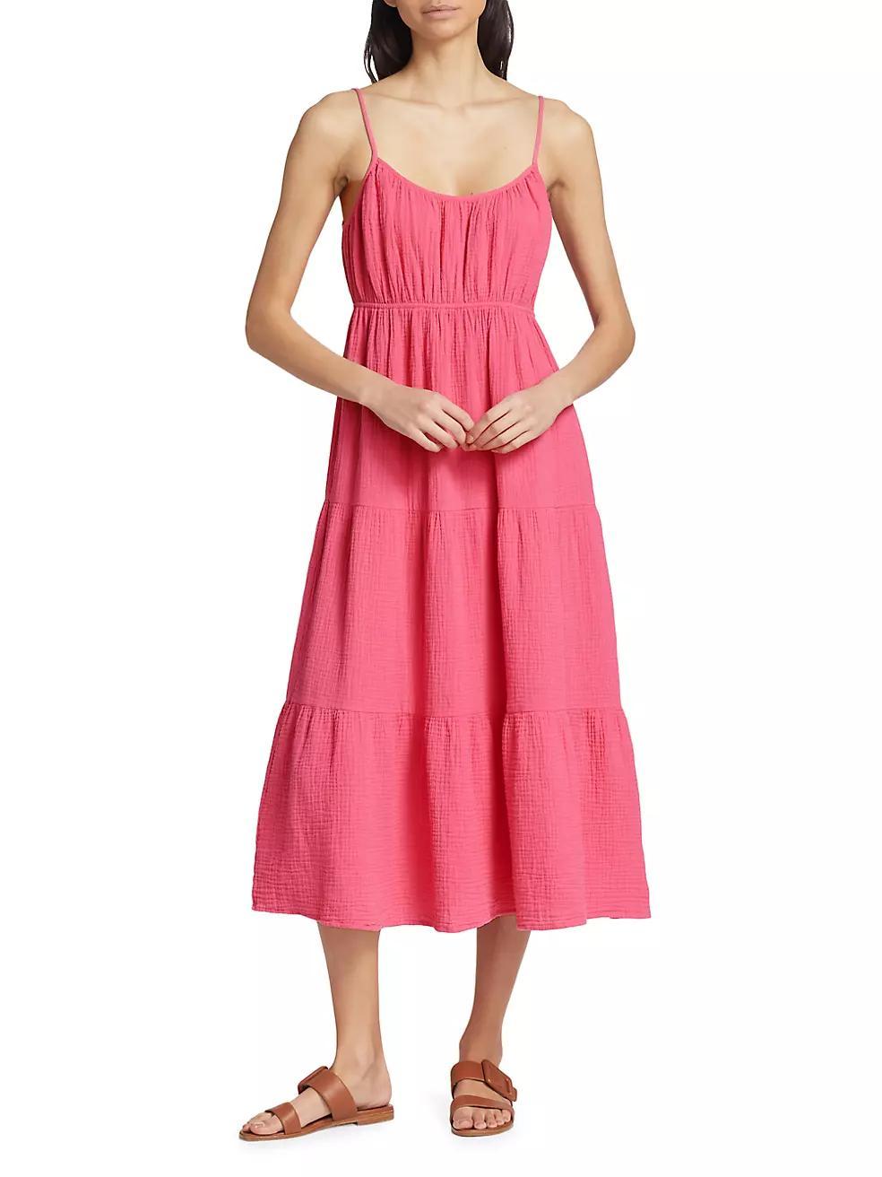 Blakely Cotton Gauze Midi-Dress Product Image