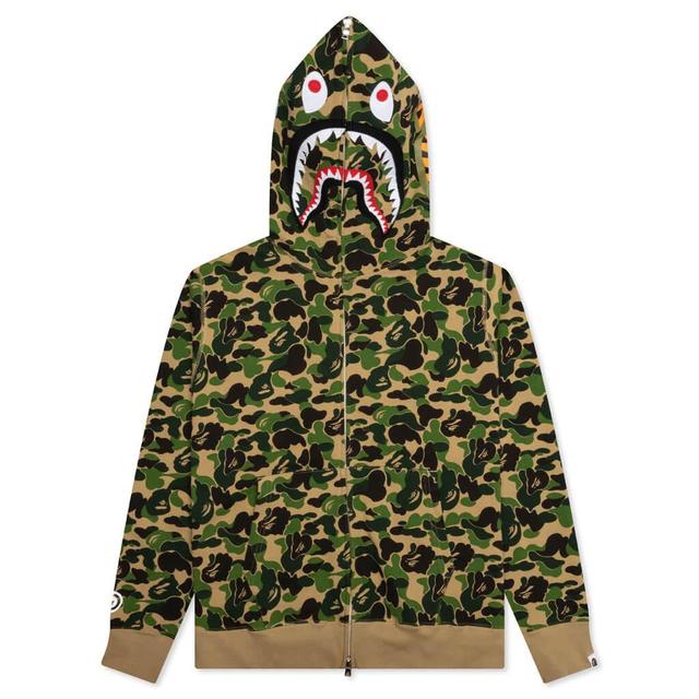 Abc Camo Shark Full Zip Hoodie - Green Male Product Image