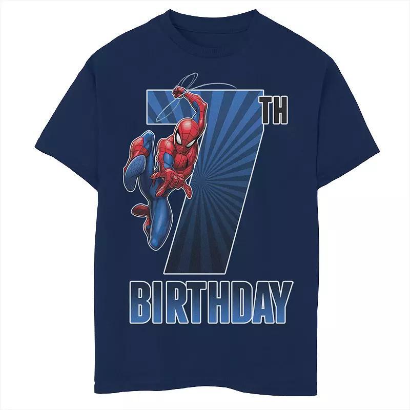 Boys 8-20 Marvel Spider-Man Swinging 7th Birthday Tee, Boys Product Image