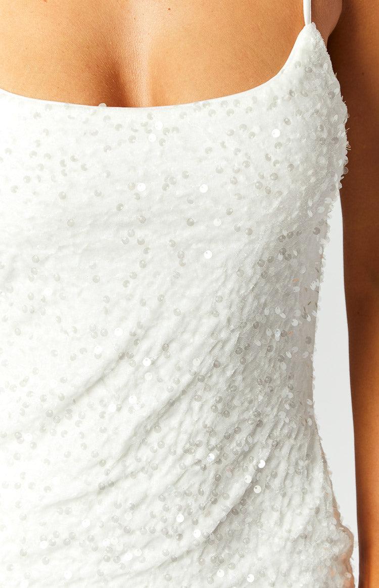 Dallas White Sequin Mini Dress Product Image