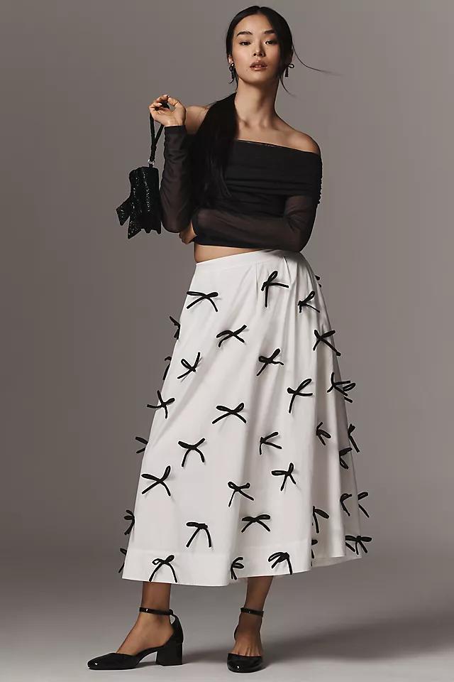 Maeve 3D Bows Midi Skirt Product Image