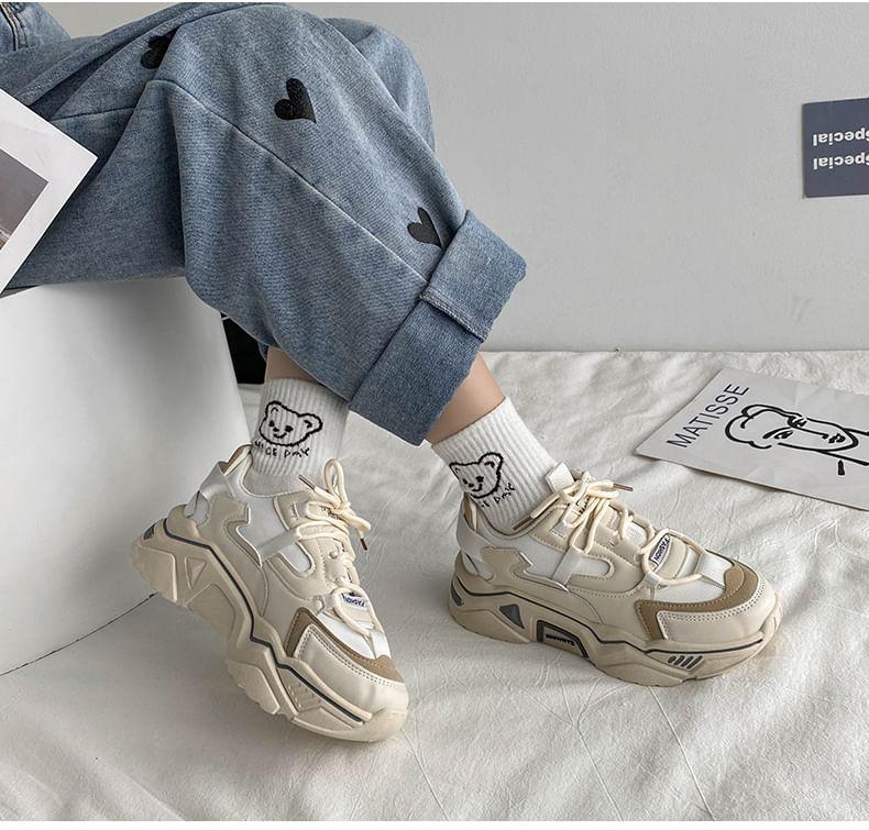 Lace-Up Platform Sneakers Product Image