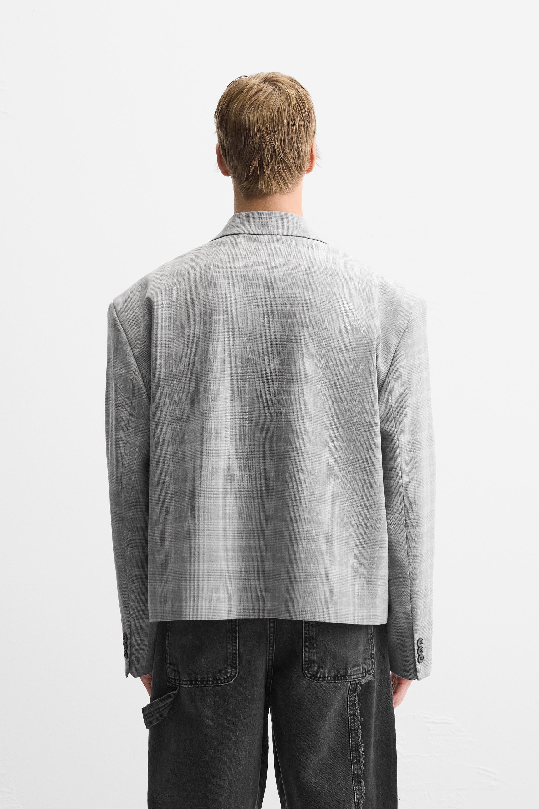 CHECKERED OVERSIZED FIT BLAZER Product Image