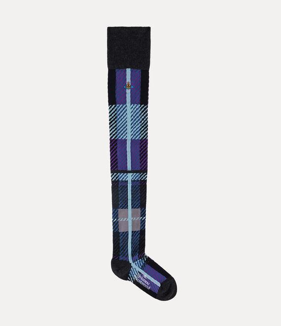 Multi Tartan Over The Knee Sock Product Image