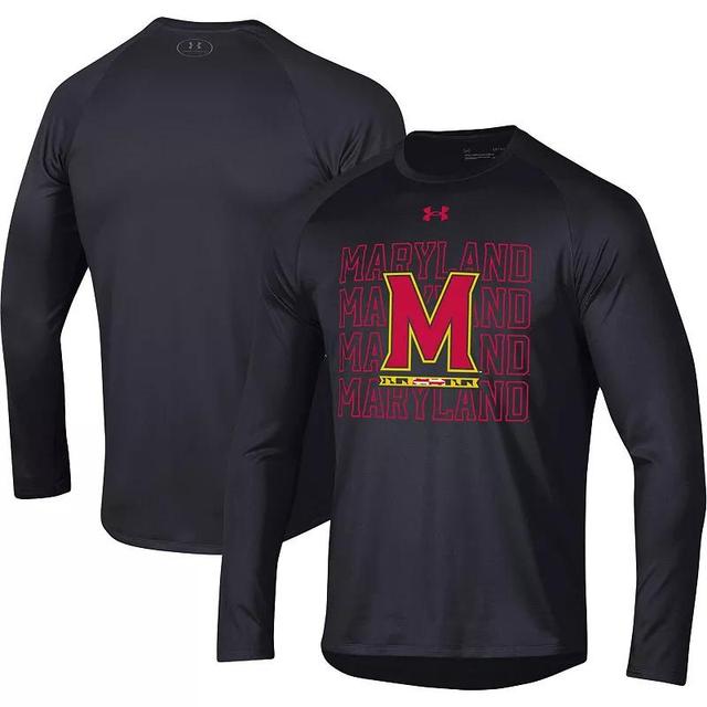 Mens Under Armour Maryland Terrapins 2023 Sideline Tech Raglan Long Sleeve T-Shirt Product Image