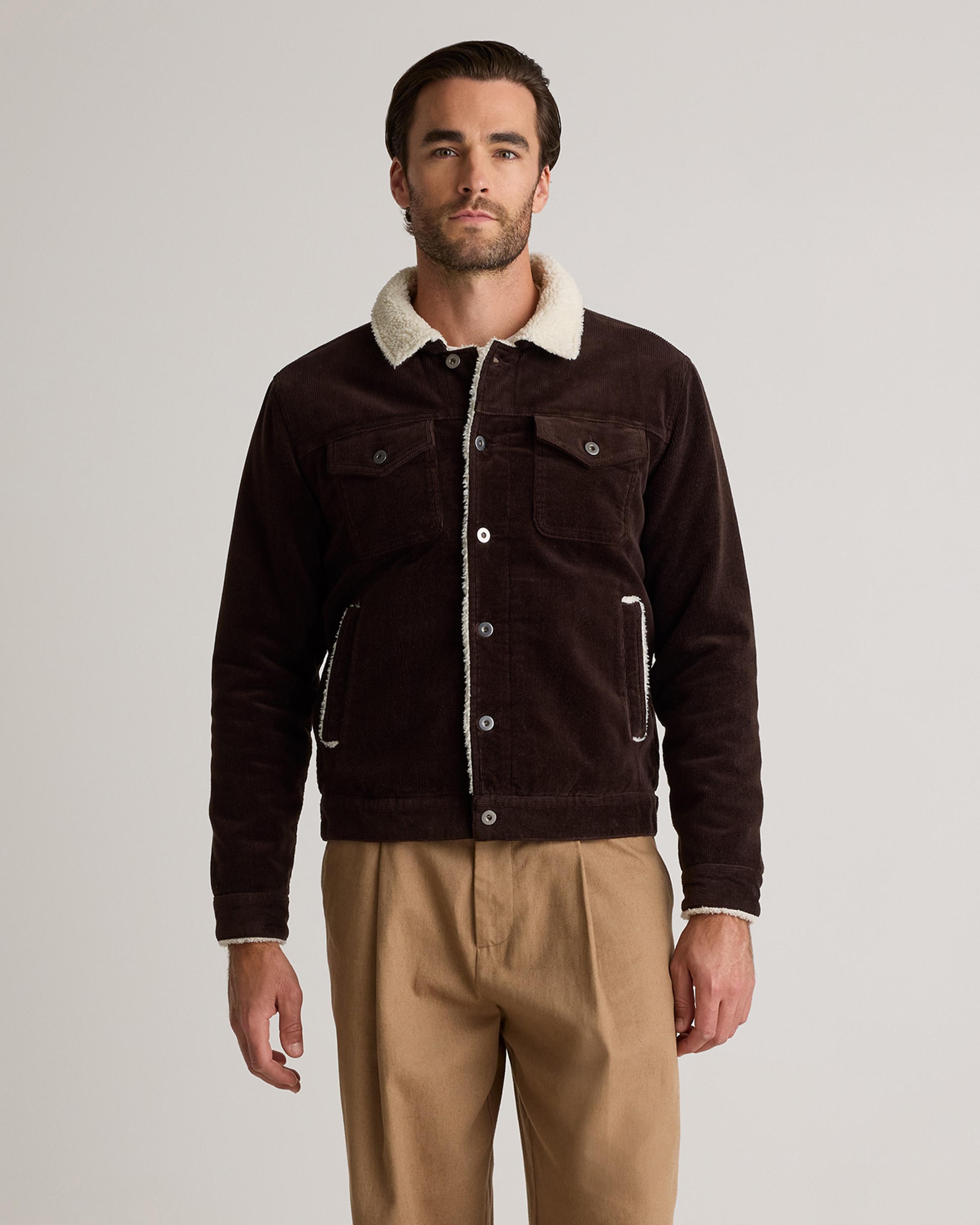 Organic Stretch Corduroy Sherpa-Lined Trucker Jacket Product Image