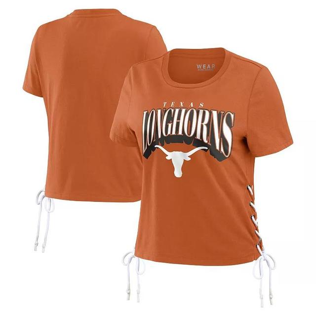 Womens WEAR by Erin Andrews Texas Orange Texas Longhorns Side Lace-Up Modest Crop T-Shirt Product Image