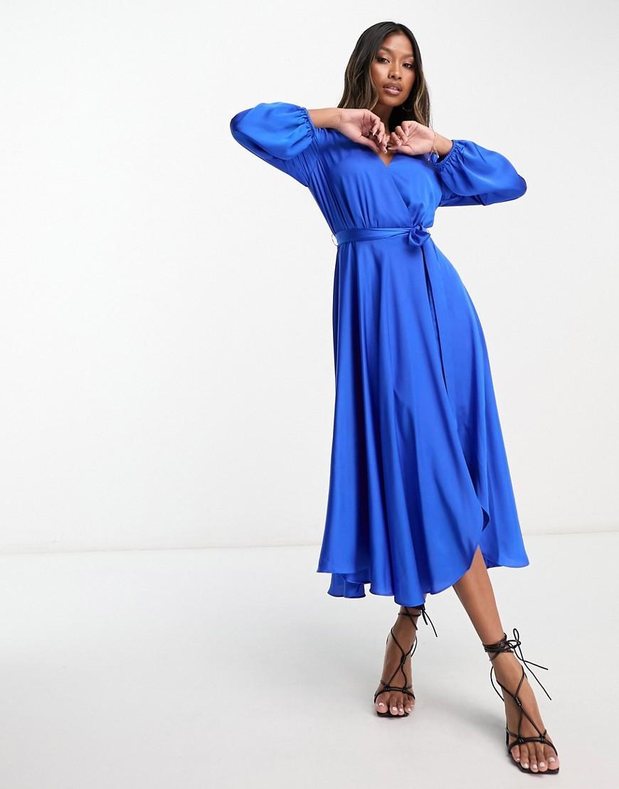 Ever New long sleeve tie waist midi dress Product Image