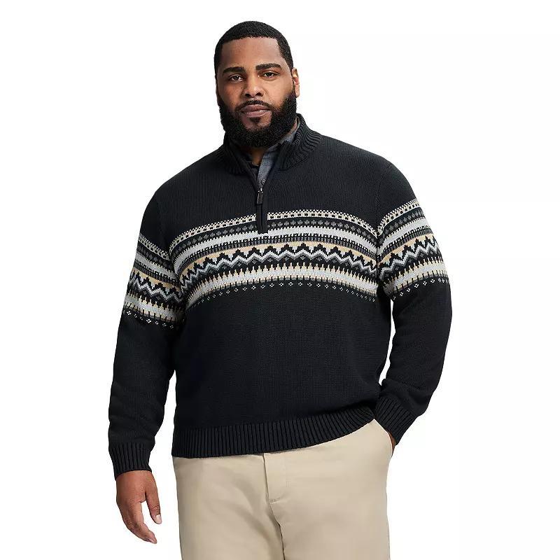 Big & Tall IZOD Holiday Fair Isle Quarter-Zip Sweater, Mens Product Image