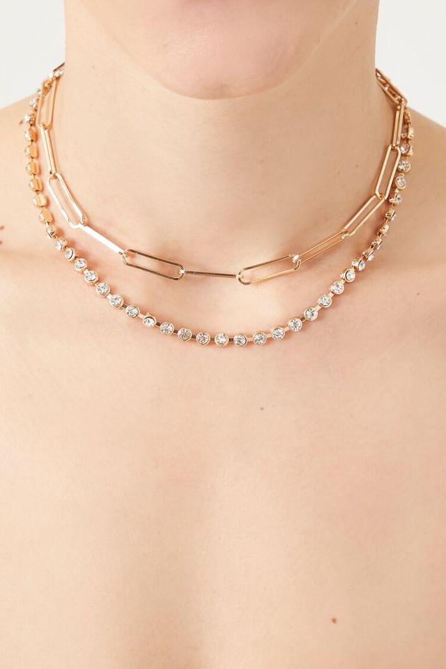 Rhinestone Link Chain Layered Necklace | Forever 21 Product Image