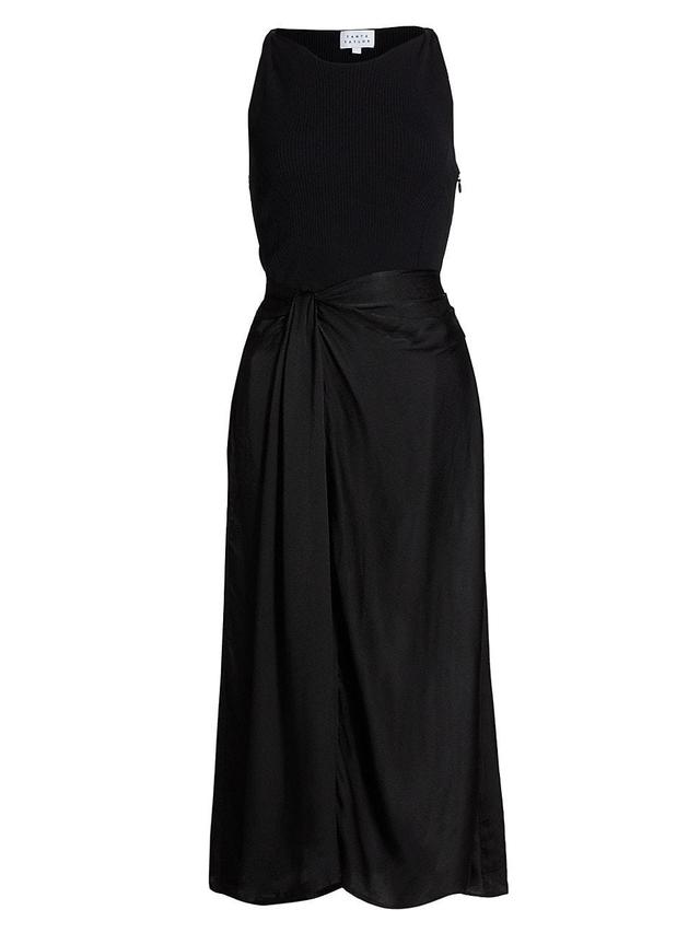 Womens Reid Satin Mixed-Media Midi-Dress Product Image