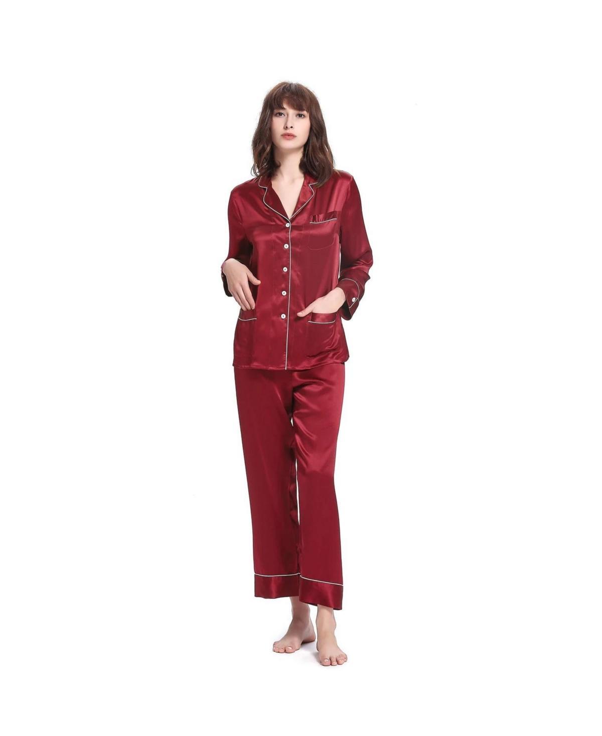 Lilysilk Womens 22 Momme Chic Trimmed Silk Pajama Set Product Image