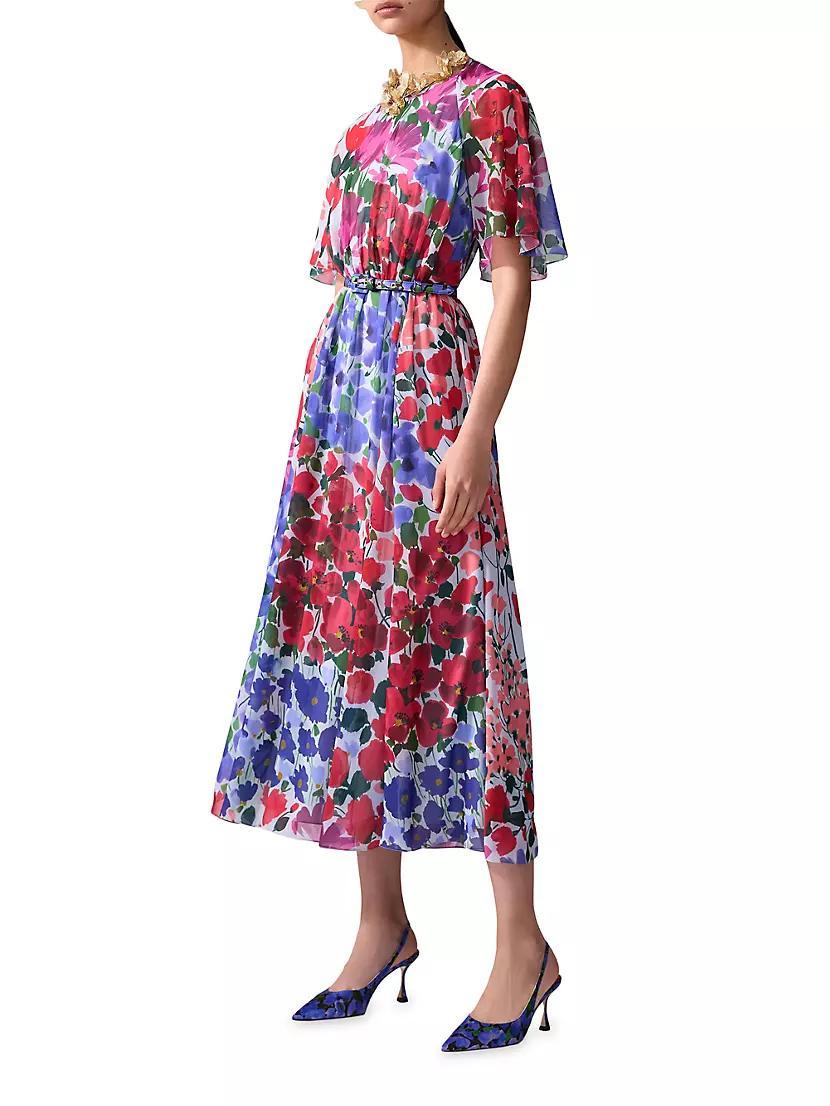 Floral Gathered Midi-Dress Product Image