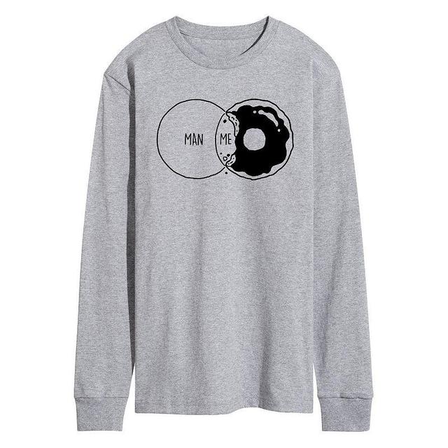 Mens Man Donut Diagram Long Sleeve Tee Med Grey Product Image