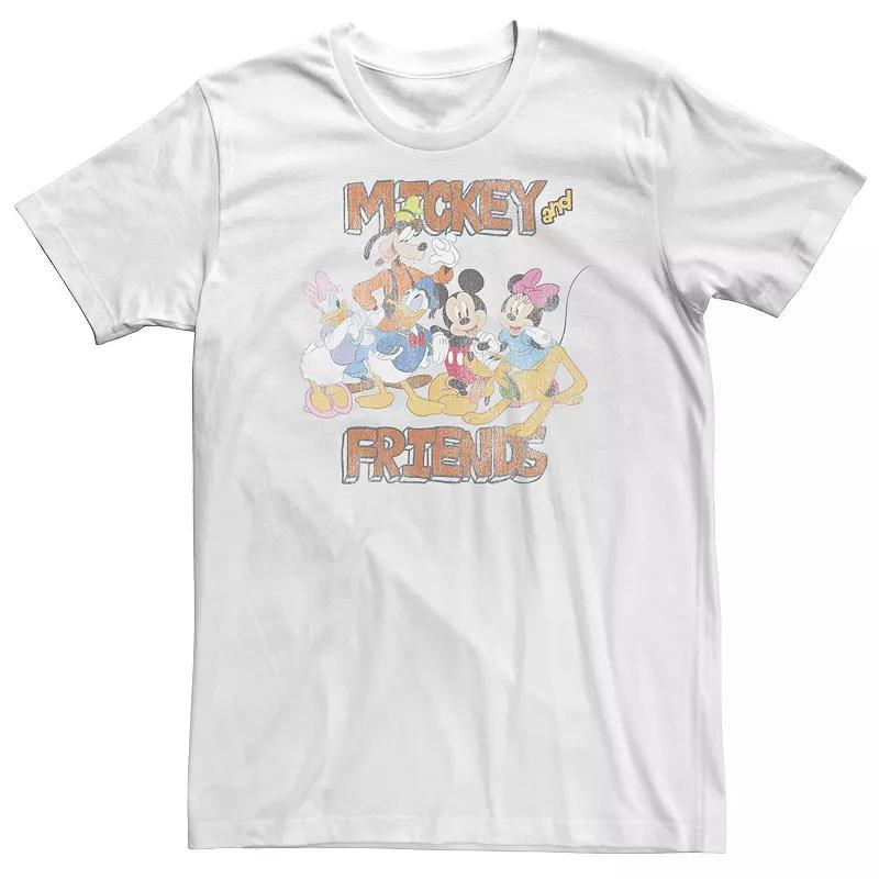 Big & Tall Disney Mickey And Friends Group Shot Cartoon Portrait Tee, Mens Product Image