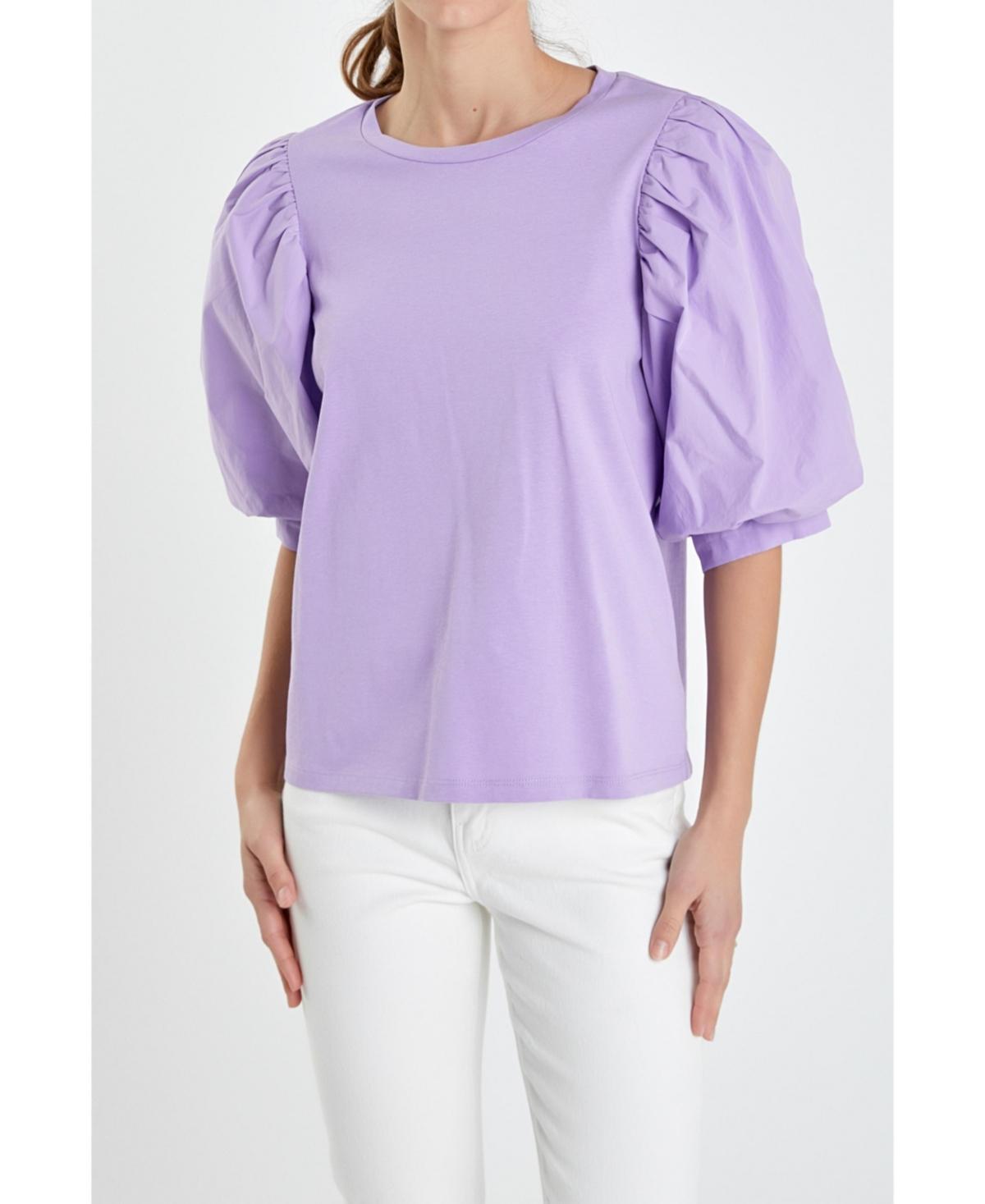 Womens Poplin Sleeve Combo T-shirts Product Image