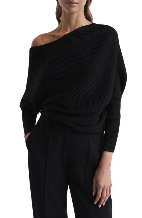 Womens Lorna Ribbed One-Shoulder Sweater Product Image