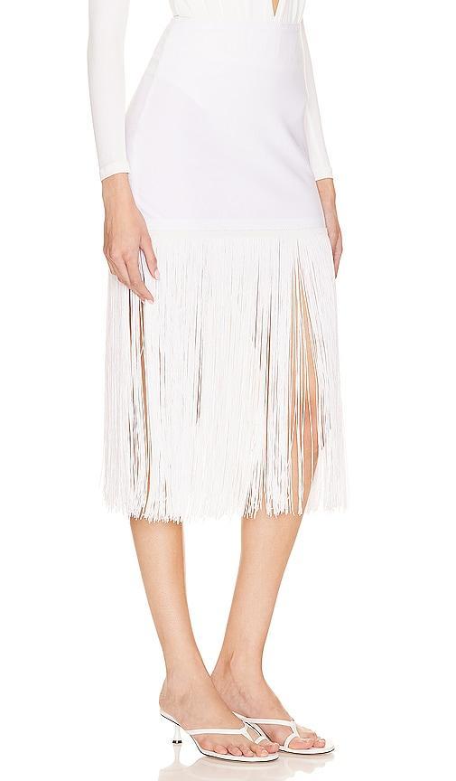 Norma Kamali x REVOLVE Fringe Mini Skirt Size M, S, XXS. Product Image