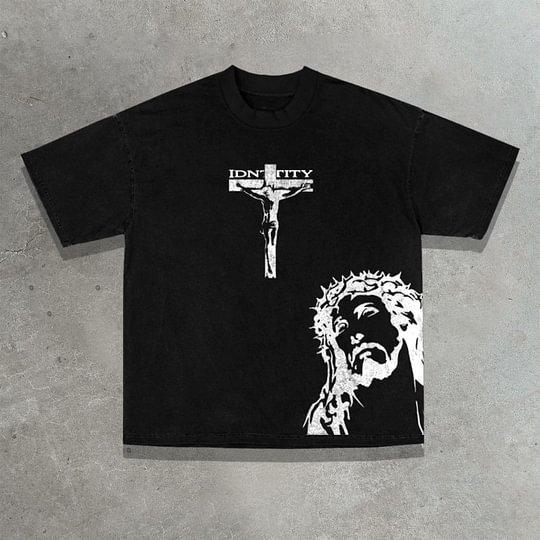 Cross Saints Print Graphic Cotton T-Shirt Product Image