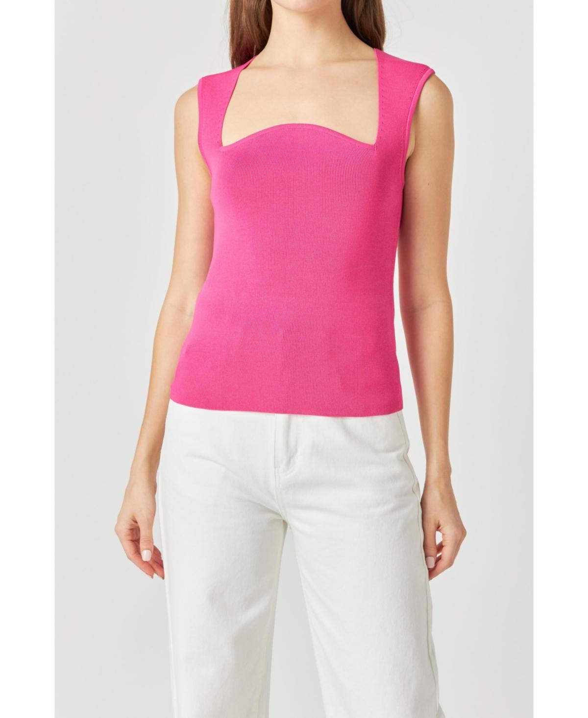 endless rose Womens Ribbed Knit Sleeveless Top product image