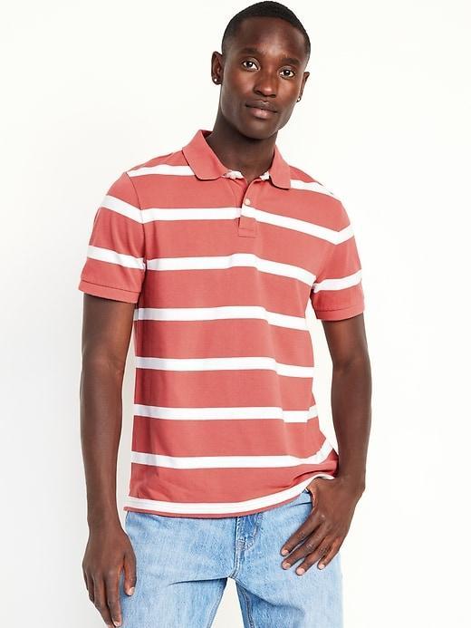 Classic Fit Striped Pique Polo Product Image