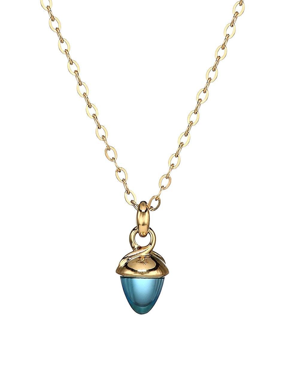 Womens My Mikado 18K Yellow Gold & Swiss Topaz Acorn Pendant Necklace Product Image