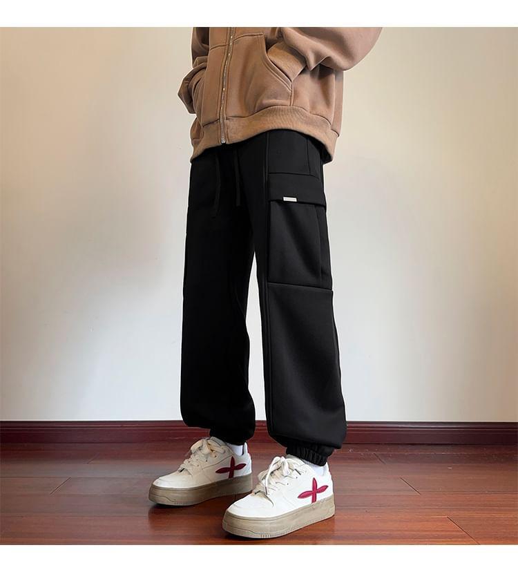 Drawstring Waist Applique Baggy Sweatpants Product Image