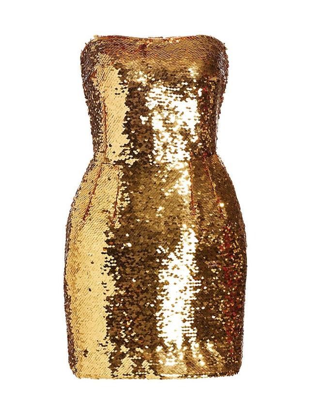 Womens Sequined Strapless Minidress Product Image