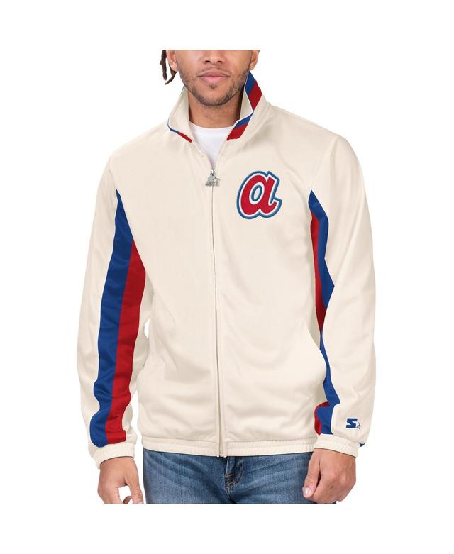 Mens Starter Cream Atlanta Braves Rebound Cooperstown Collection Full-Zip Track Jacket Product Image