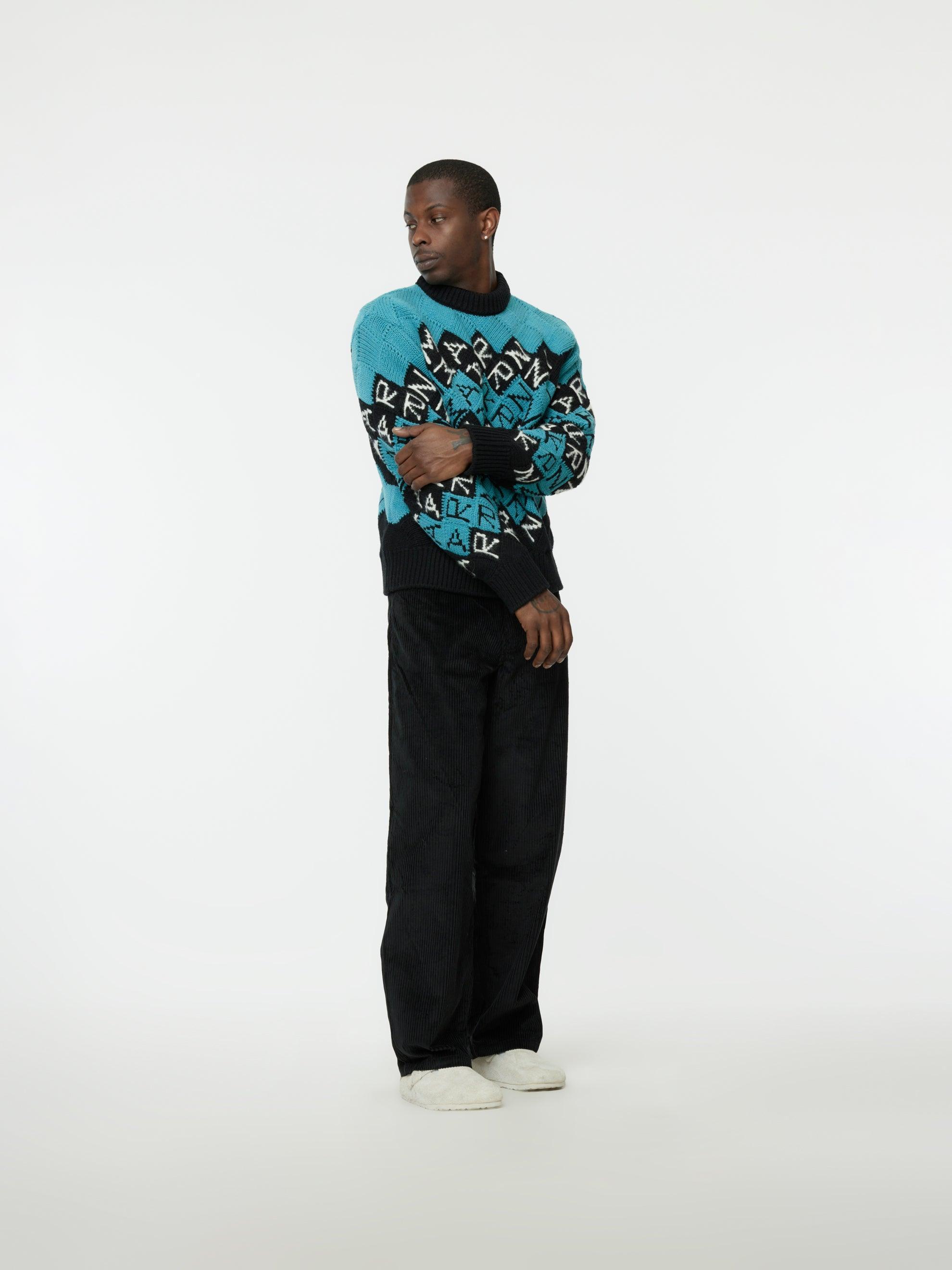 All Over Block Roundneck Sweater (Black) Product Image