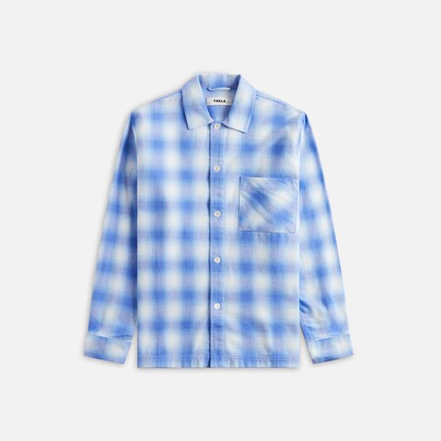 Tekla Plaid Long Sleeve Flannel Shirt - Light Blue Male Product Image