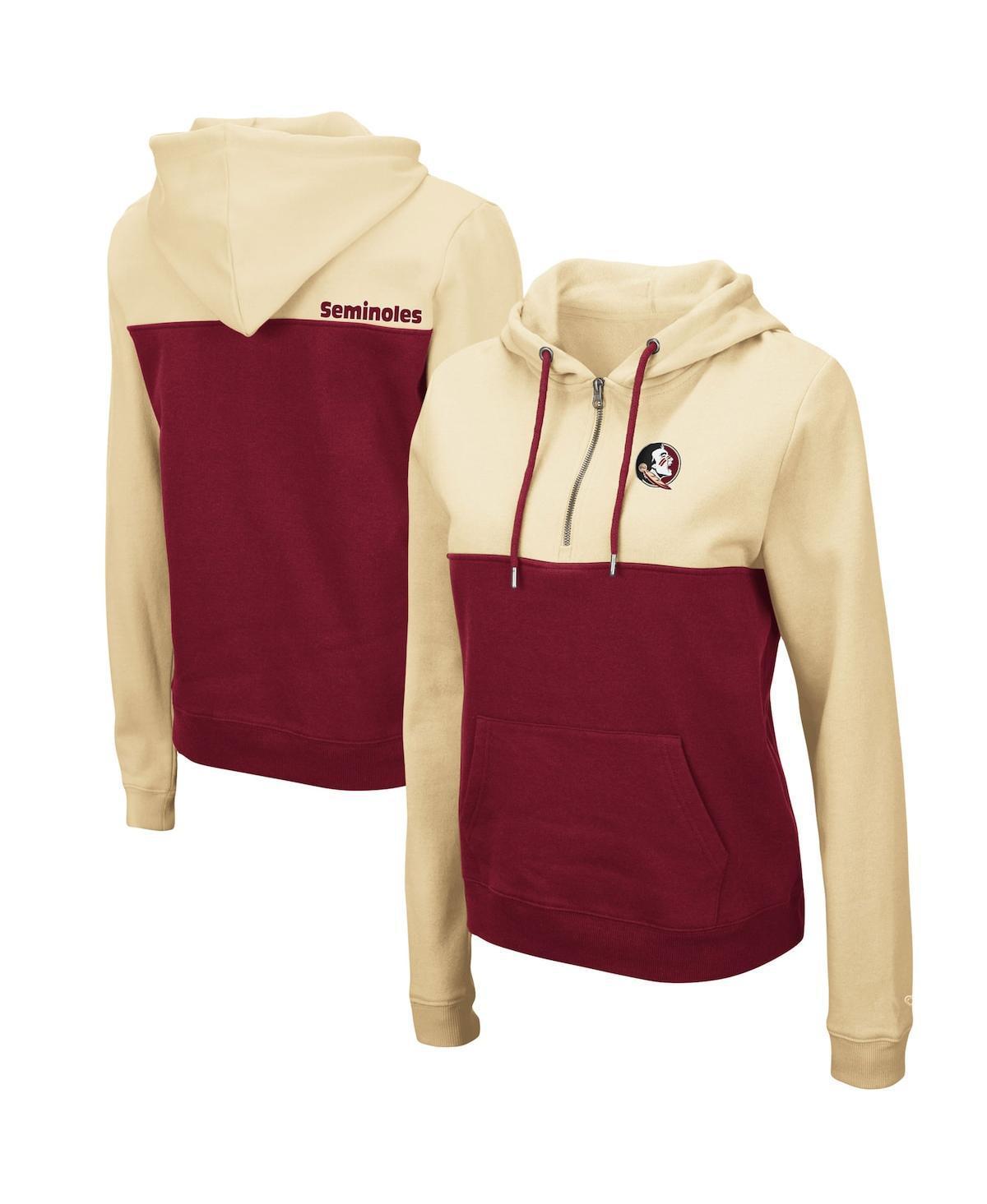 Womens Colosseum Gold Florida State Seminoles Aidan Half-Zip Hoodie - Gold Product Image