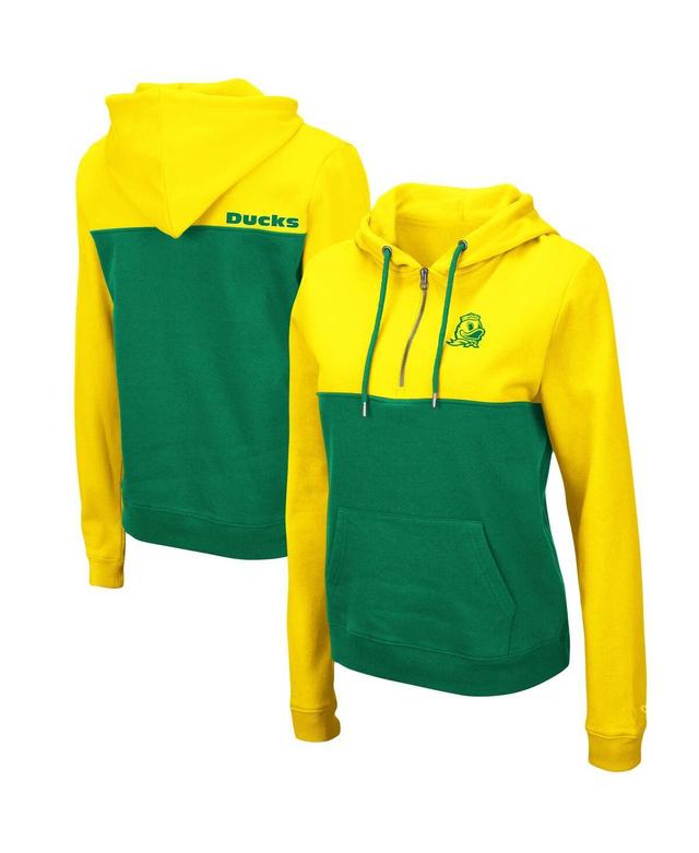 Womens Colosseum Yellow Oregon Ducks Aidan Lightweight Half-Zip Hoodie - Yellow Product Image