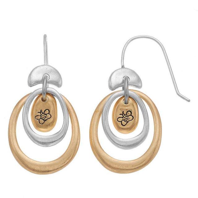 Bella Uno Two-Tone Double Hoop Earrings, Womens, Two Tone Product Image