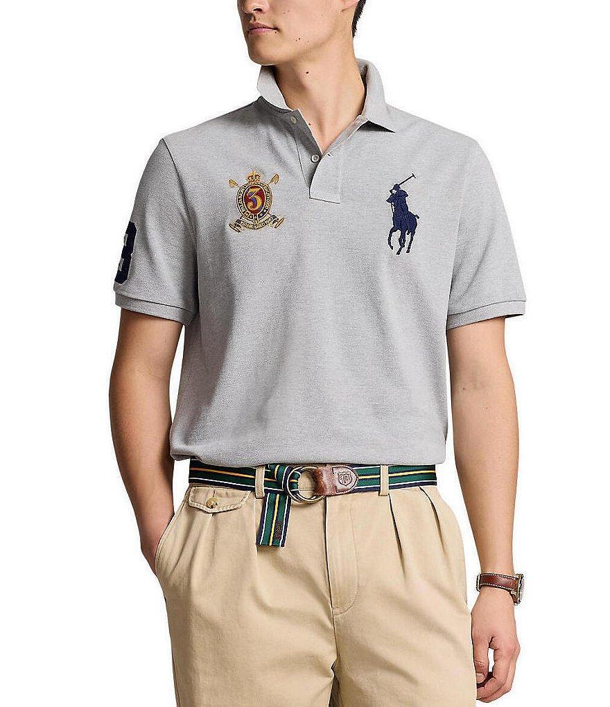 Polo Ralph Lauren Classic Fit Solid Short Sleeve Big Pony & Crest Mesh Polo Shirt Product Image