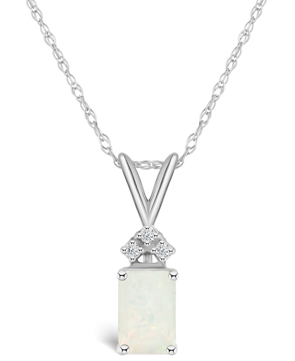 Celebration Gems 14k White Gold Gemstone & Diamond Accent Pendant Necklace, Womens Product Image