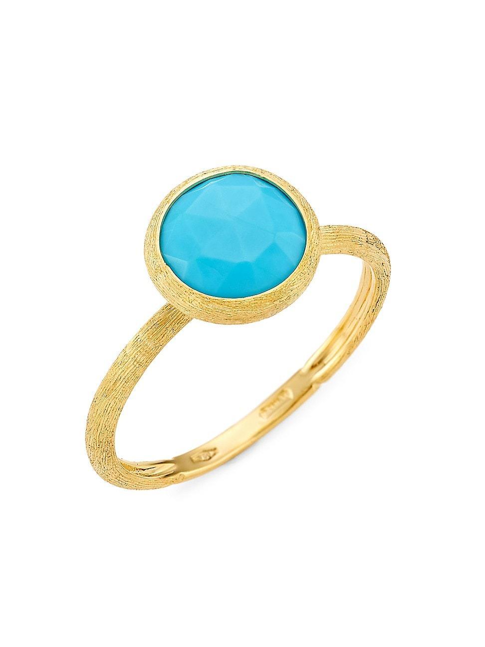 Marco Bicego 18K Yellow Gold Jaipur Color Turquoise Stackable Ring Product Image