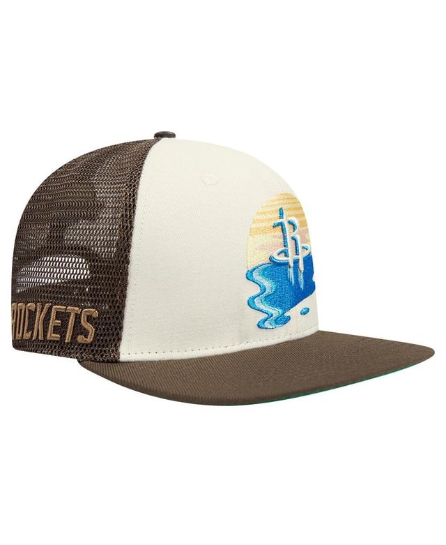 Pro Standard Mens Cream Houston Rockets Glint Sunset Snapback Hat - Cream, Brown Product Image