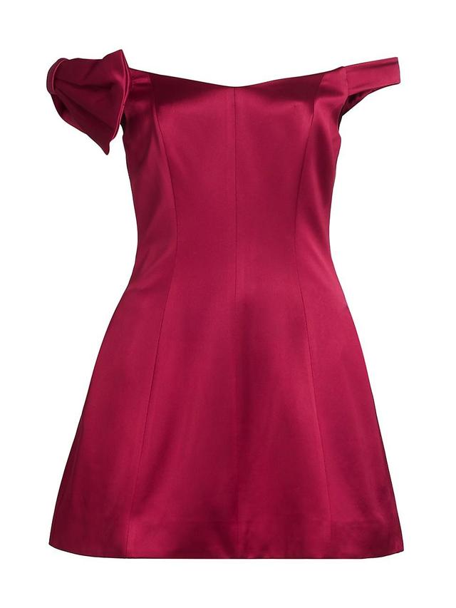 Womens Lily Satin Off-The-Shoulder Minidress Product Image