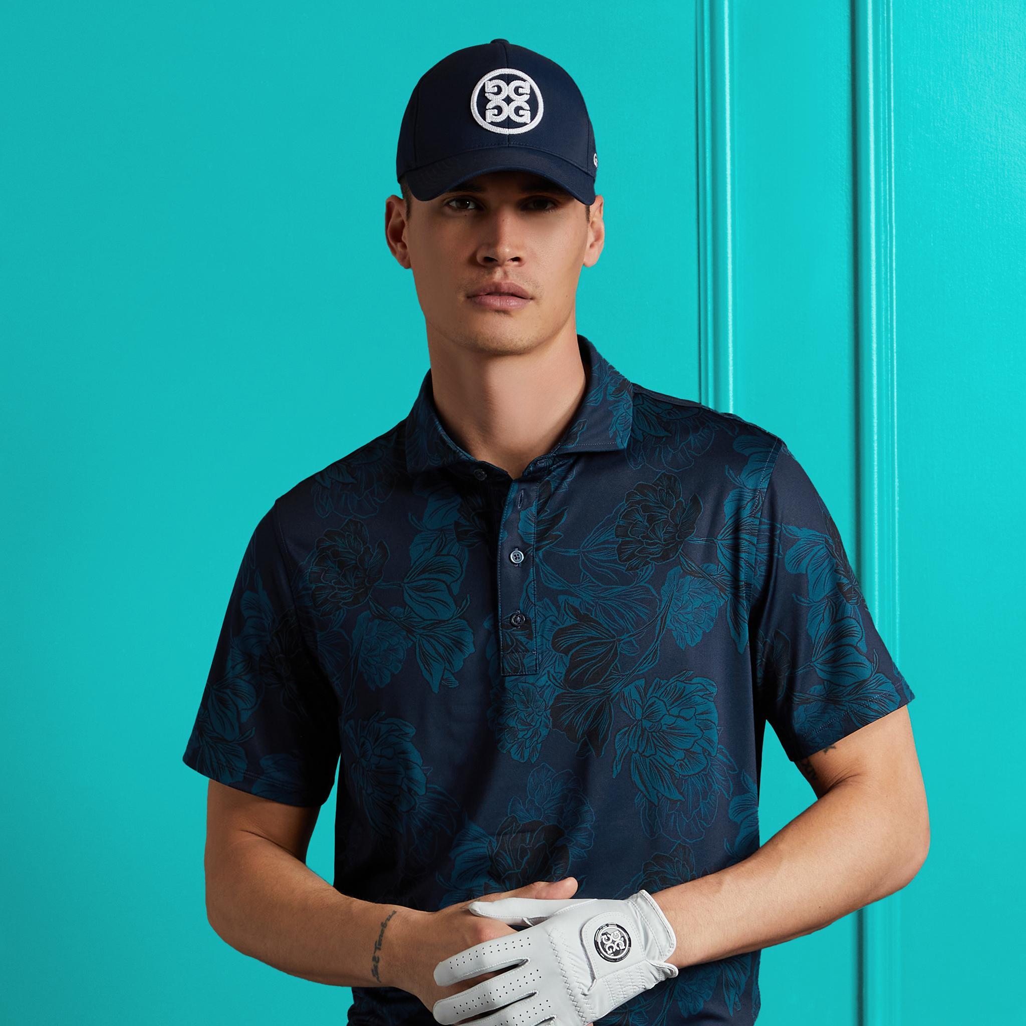 STAMPED FLORAL TECH JERSEY POLO Product Image