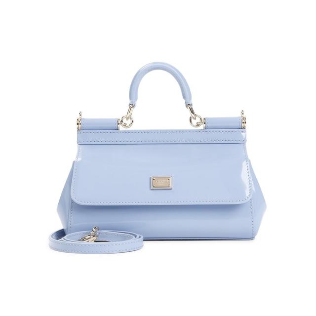 DOLCE & GABBANA Elegant Calf Leather Handbag With Spacious Interior And Chic Design In Blue Product Image