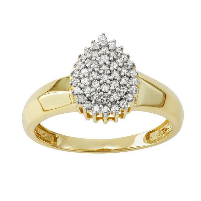 10k Gold 1/3 Carat T.W. Diamond Cocktail Ring, Womens Product Image